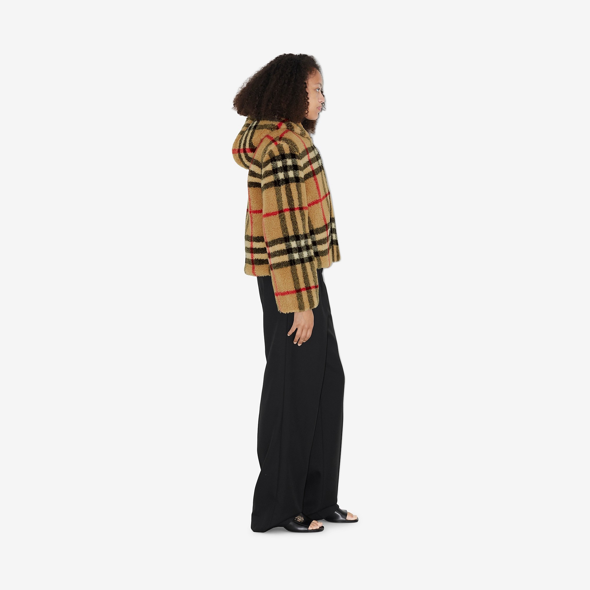 Check Fleece Hooded Jacket - 3
