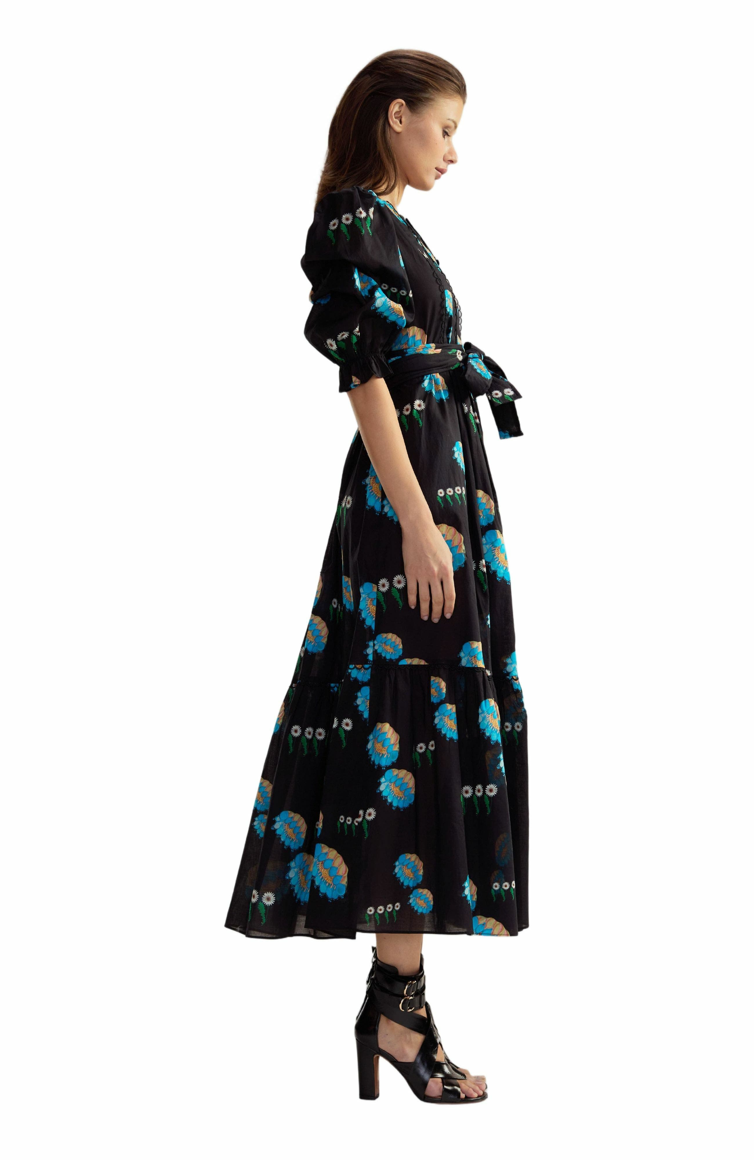 Cynthia Rowley Eve Pintuck Dress in Black Multi at Nordstrom - 2