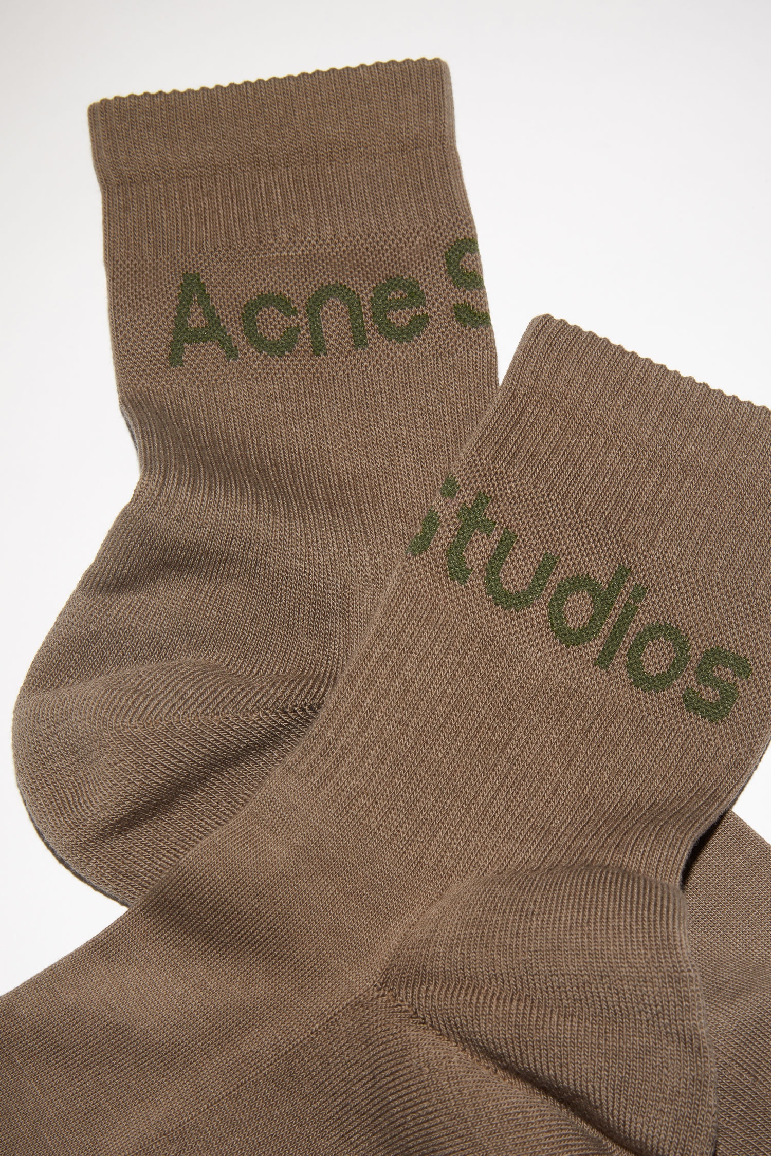 Ribbed logo socks - Khaki green - 4