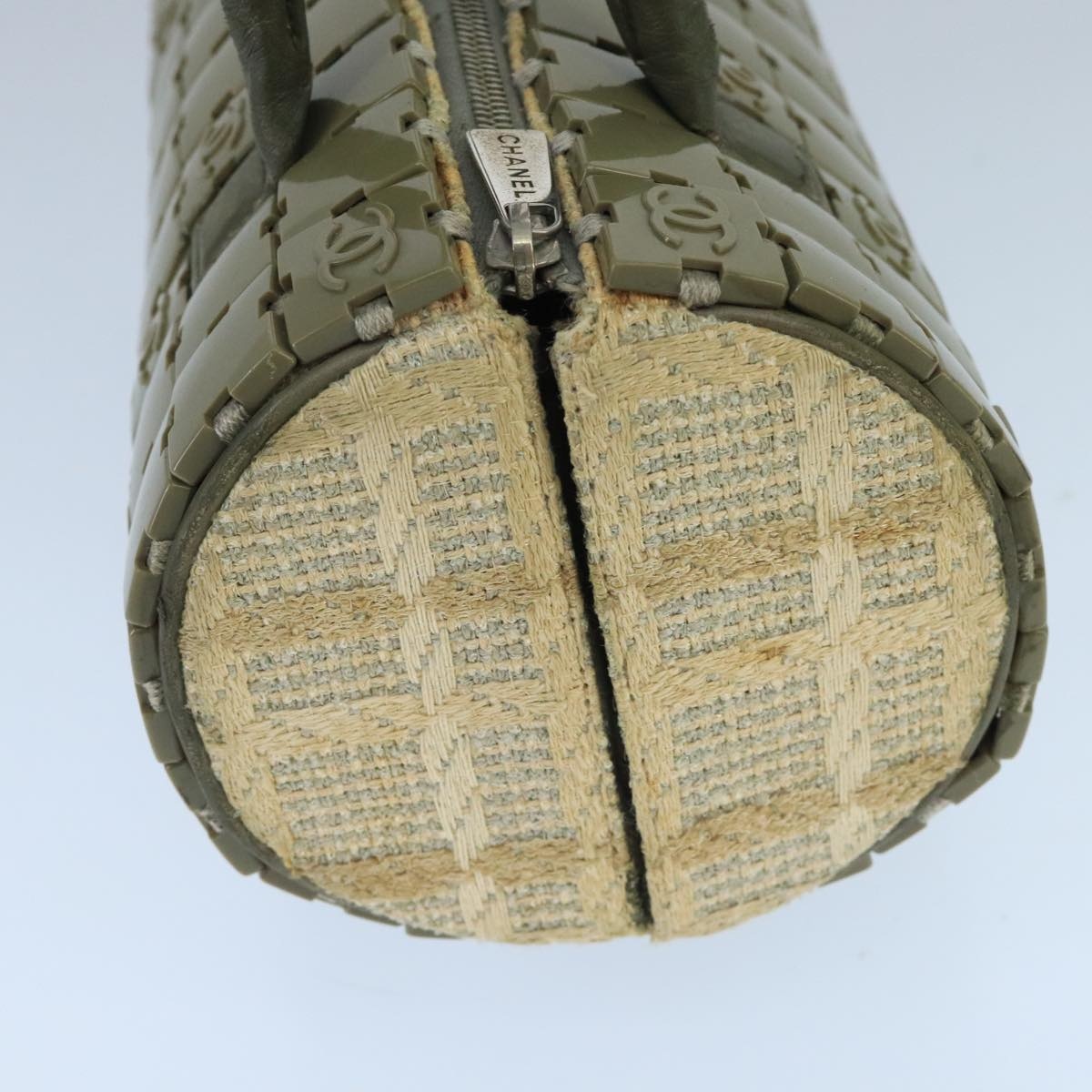 CHANEL Hand Bag Plastic Khaki CC - 5