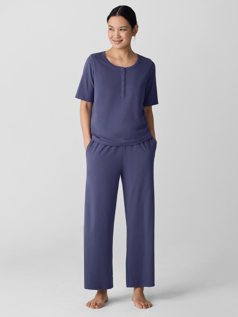 Organic Cotton Interlock Henley Sleep Top 3