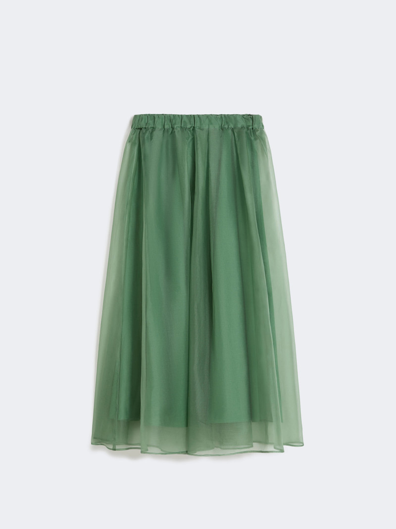 VISINO Pleated silk organza skirt - GREEN 1