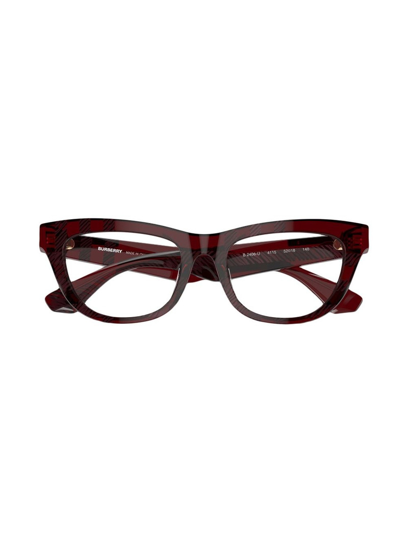 check-pattern cat-eye glasses 5