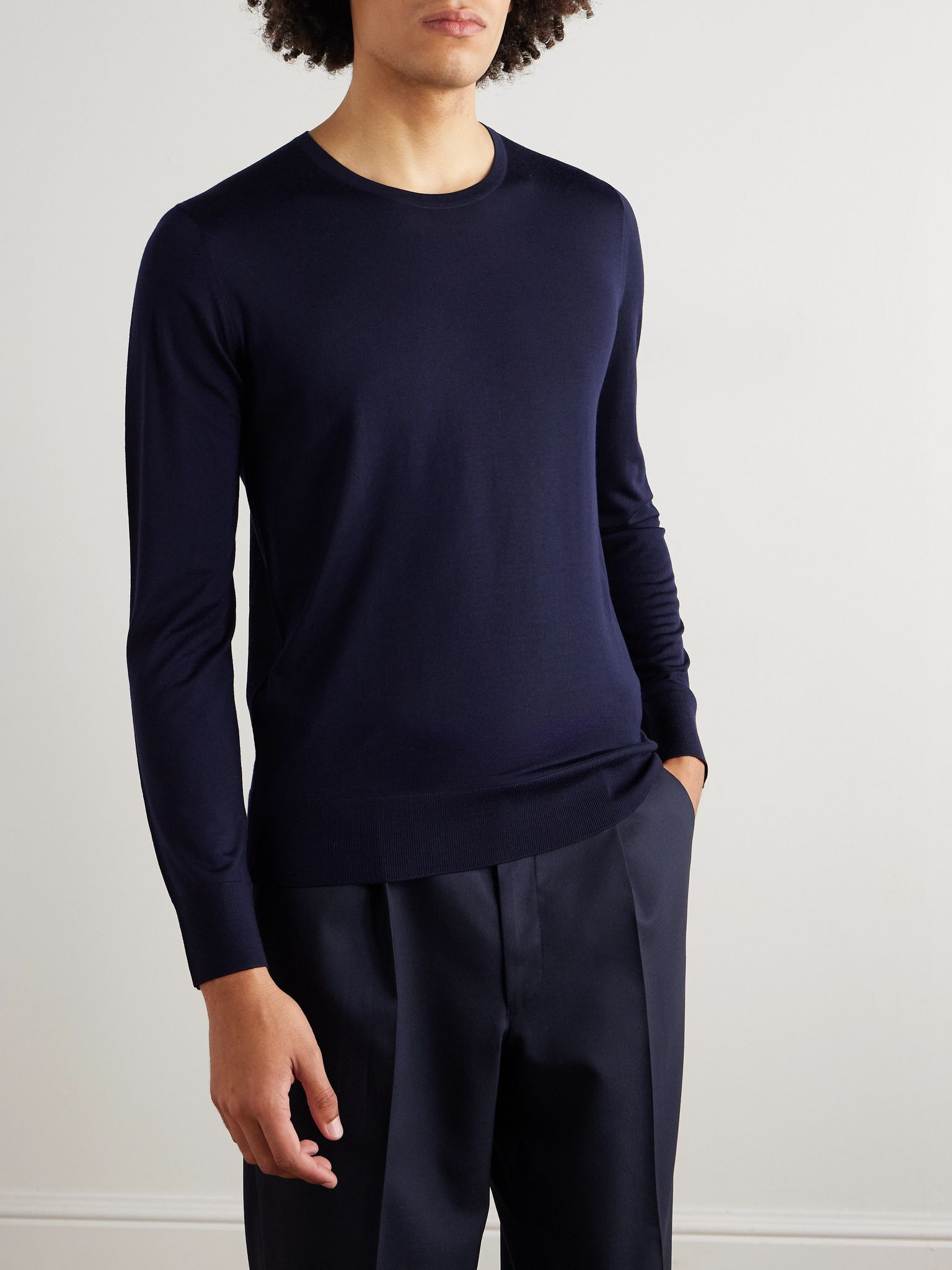 Wish® Virgin Wool Sweater Navy - 3