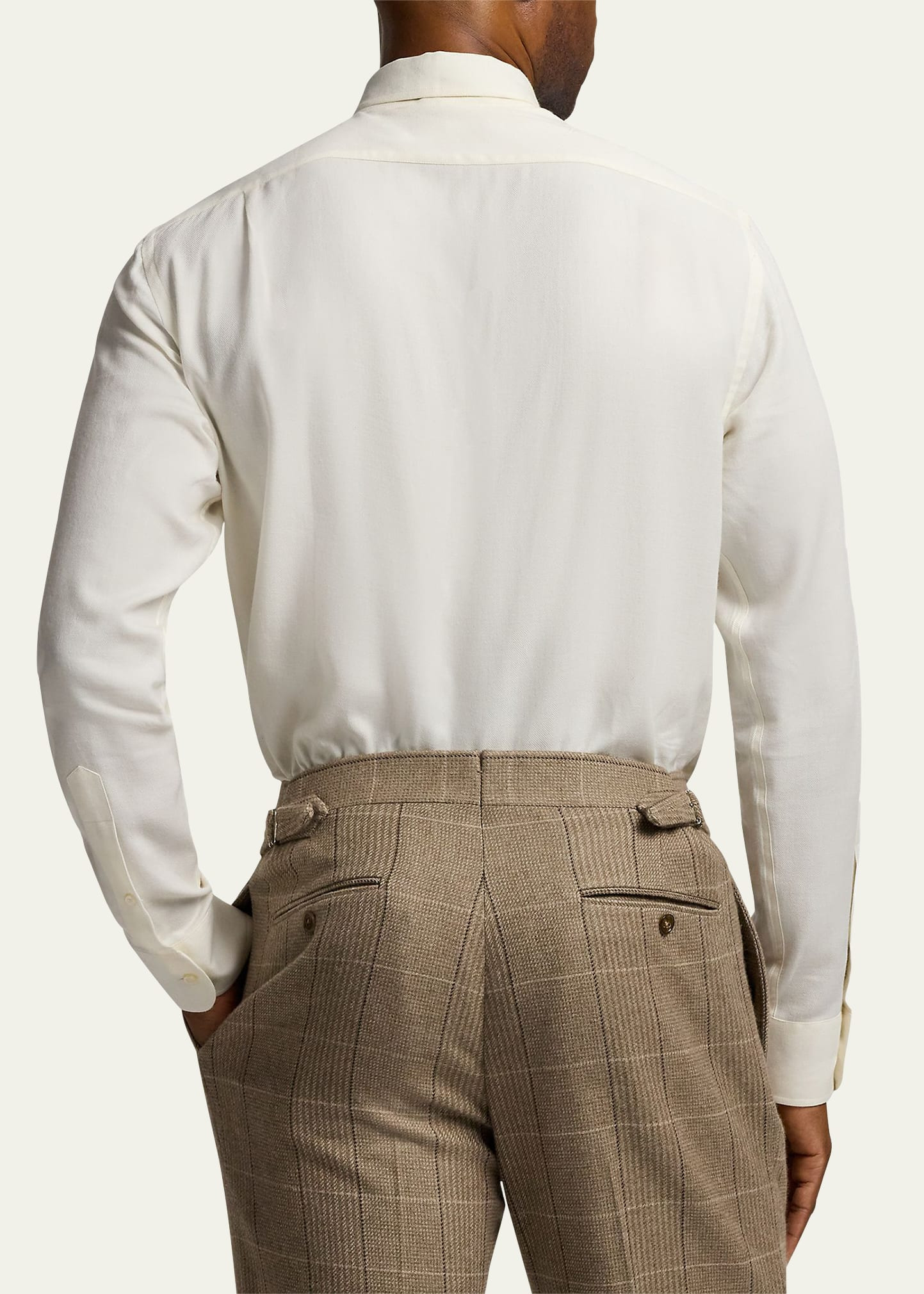 Men's Cotton Melange Herringbone Dress Shirt - 3
