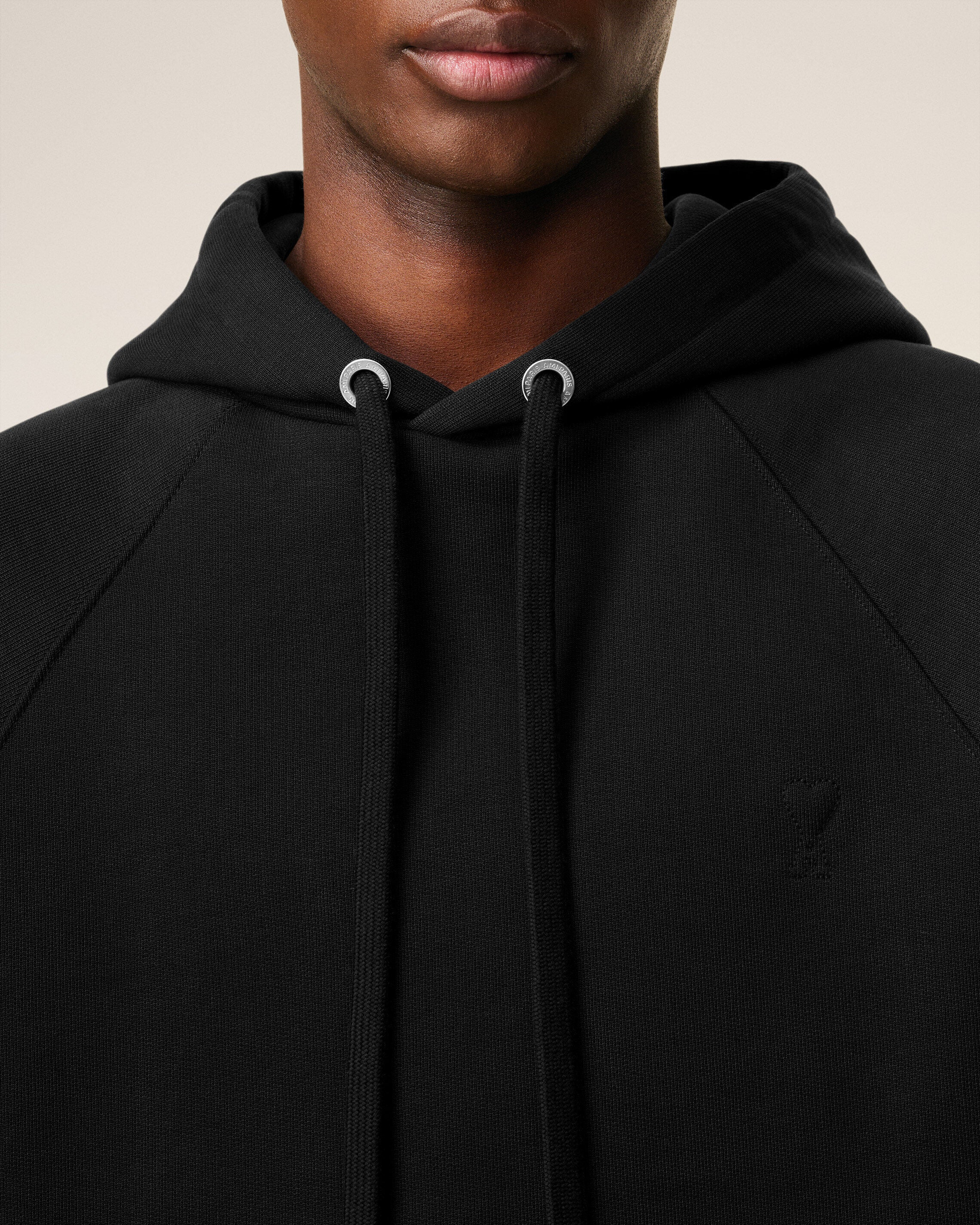 BLACK COTTON AMI DE COEUR HOODIE - 4