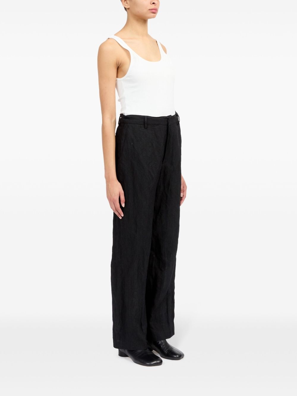 single-stitch logo flared trousers - 3