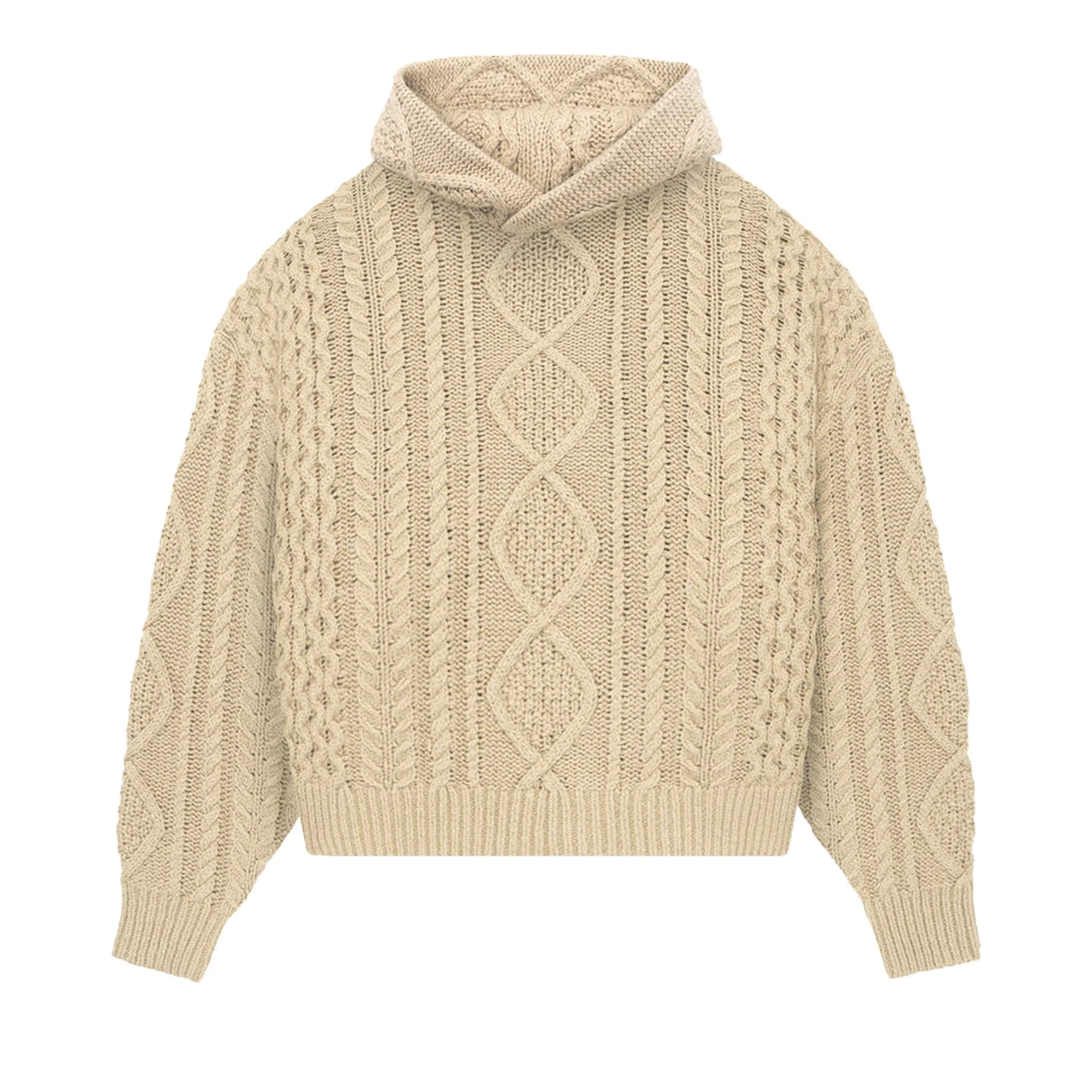 Fear of God Essentials Cable Knit Hoodie 'Gold Heather' - 1