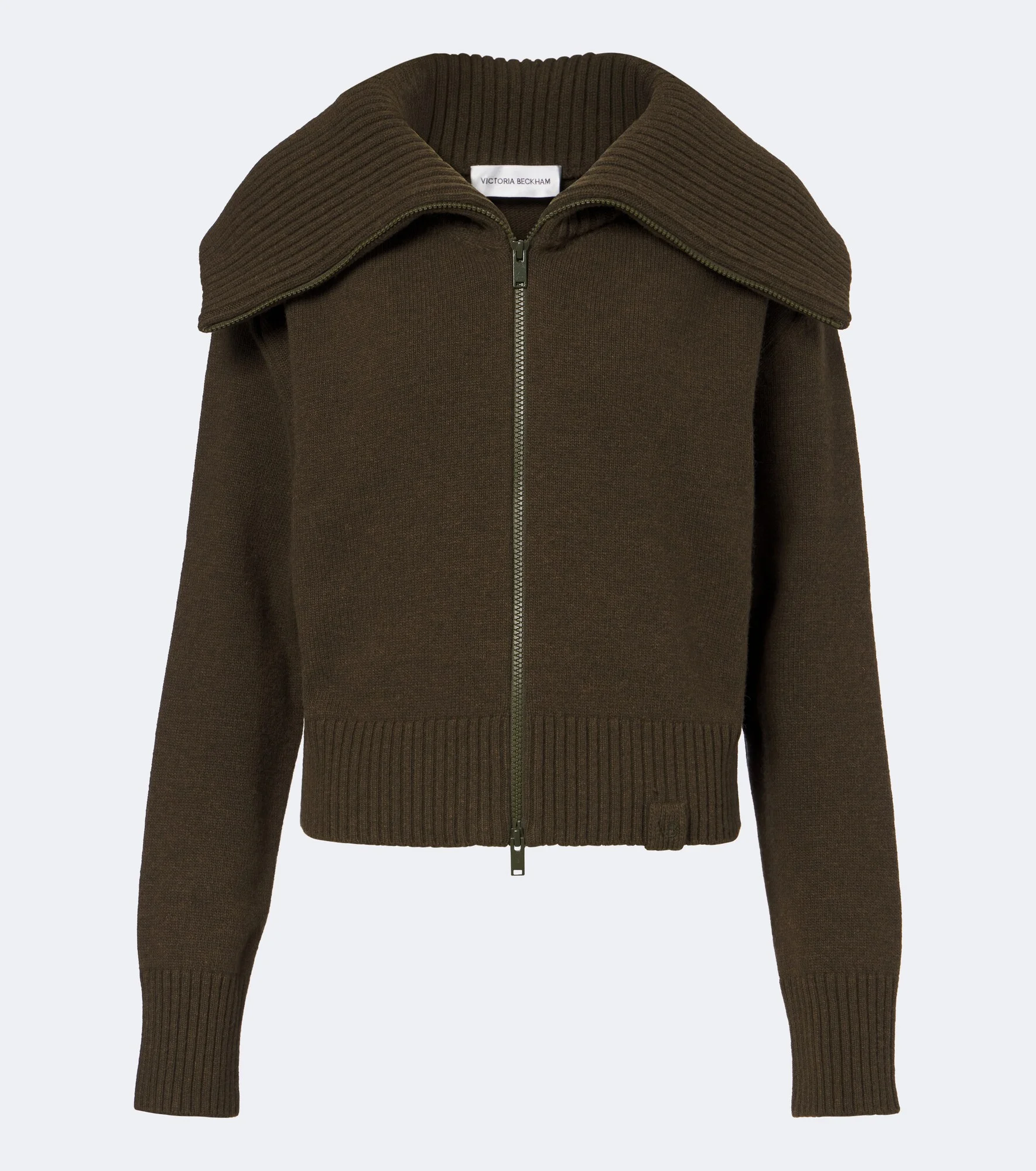 Wool-blend zip-up cardigan - 1