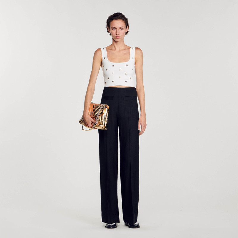 Sandro KNIT CROP TOP WITH CHARMS outlook