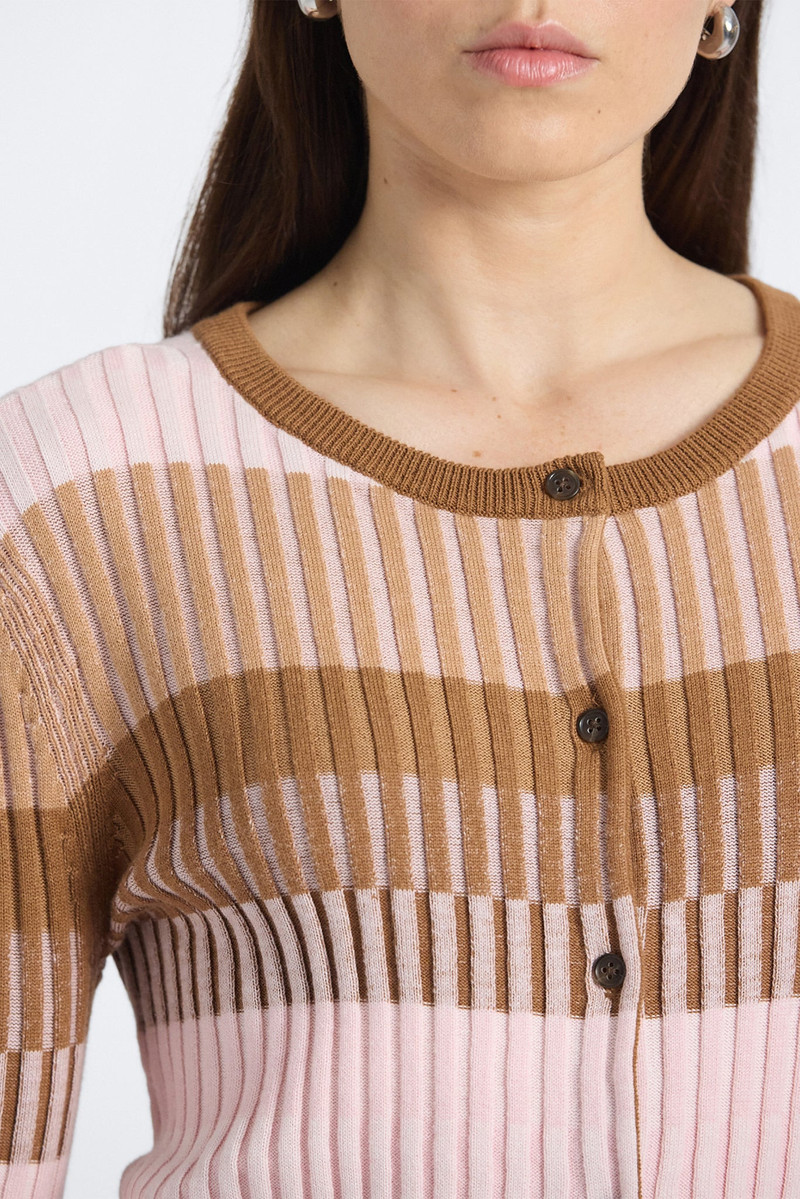 THIBEAUT PLAITED STRIPE CARDIGAN 2