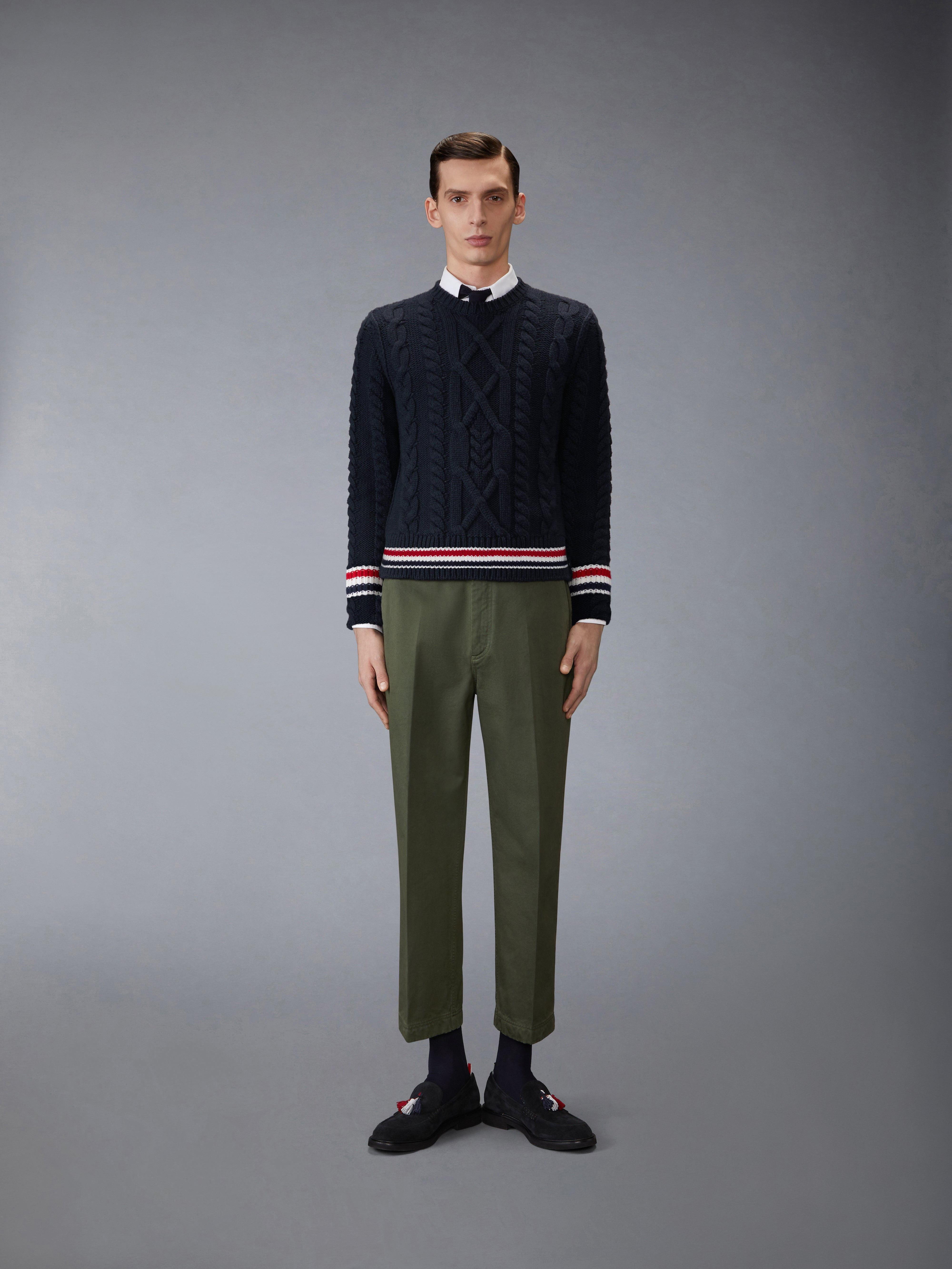 ARAN CABLE STITCH MERINO WOOL PULLOVER - 4