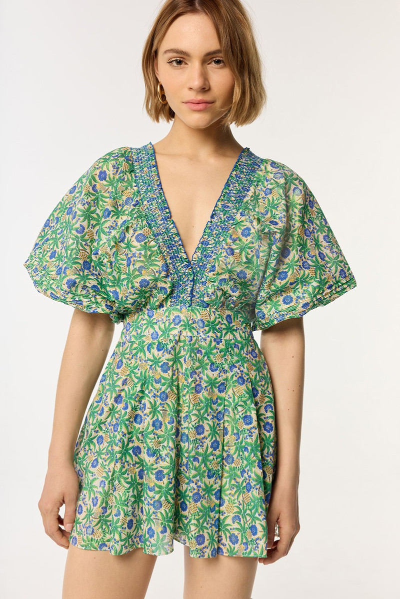 Short Jumpsuit Chantal - Blue Honolulu 3