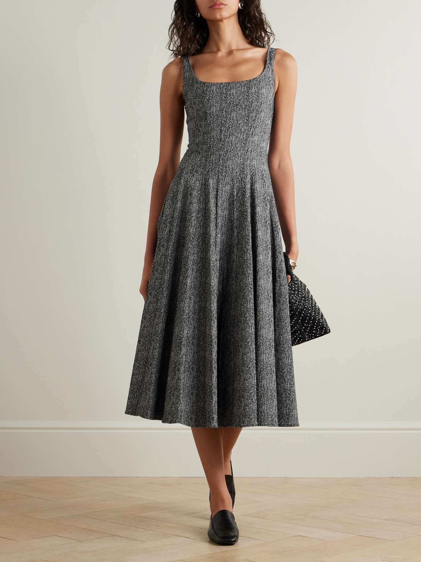 Wells herringbone tweed midi dress - 2