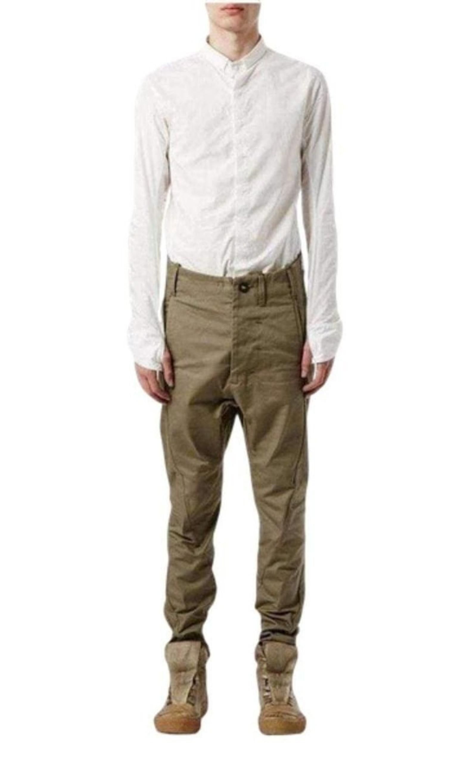 Cotton Blend High Rise Tapered Trousers - 1
