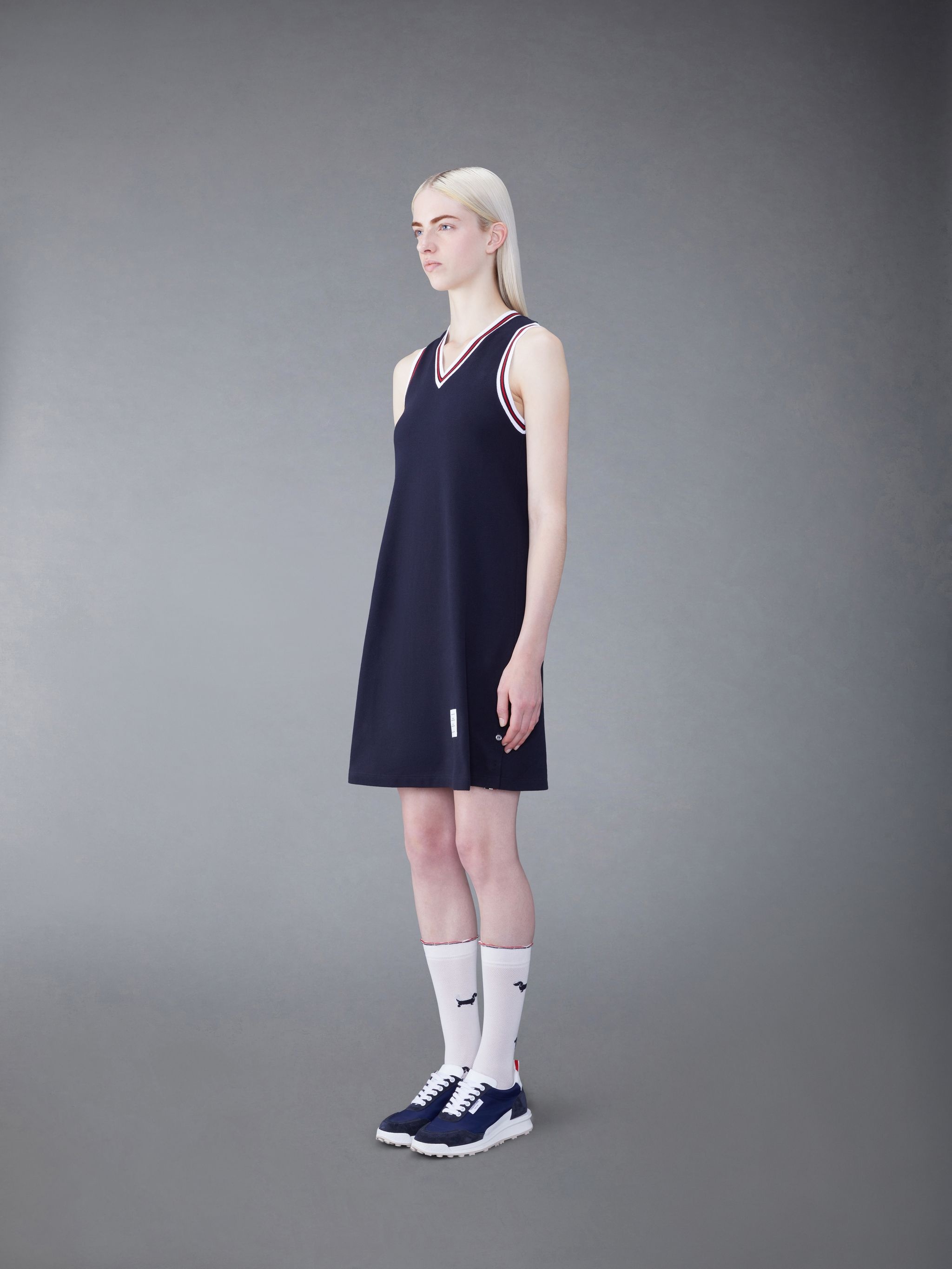 RWB-stripe piqué tennis minidress - 2