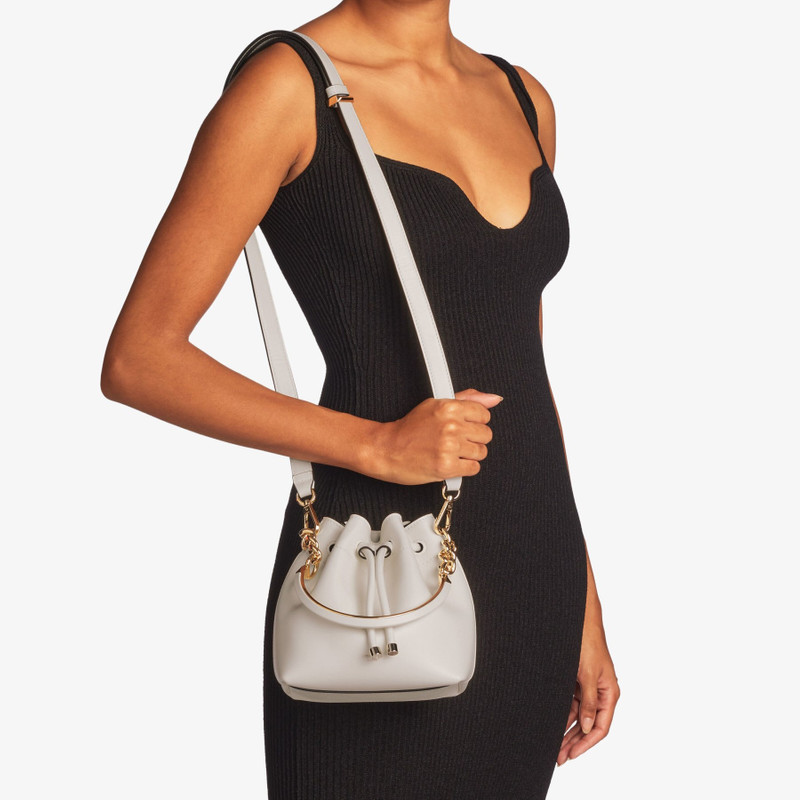 JIMMY CHOO Bon Bon Bucket S
Latte Leather Bucket Bag with Light Gold Hardware outlook