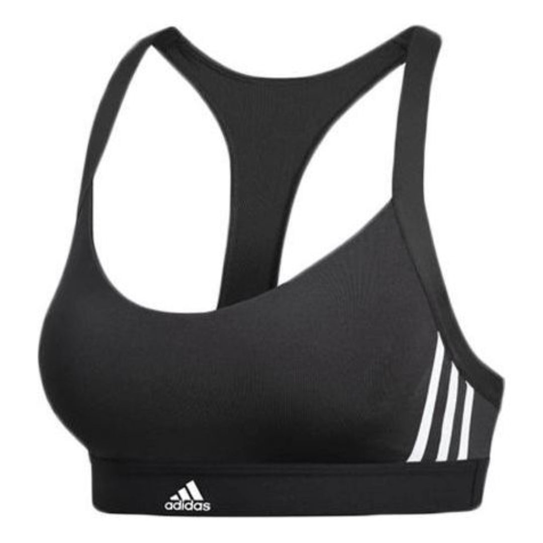 (WMNS) adidas All Me 3-Stripes Bra Asia Sizing 'Black Whtie' DU1290 - 1