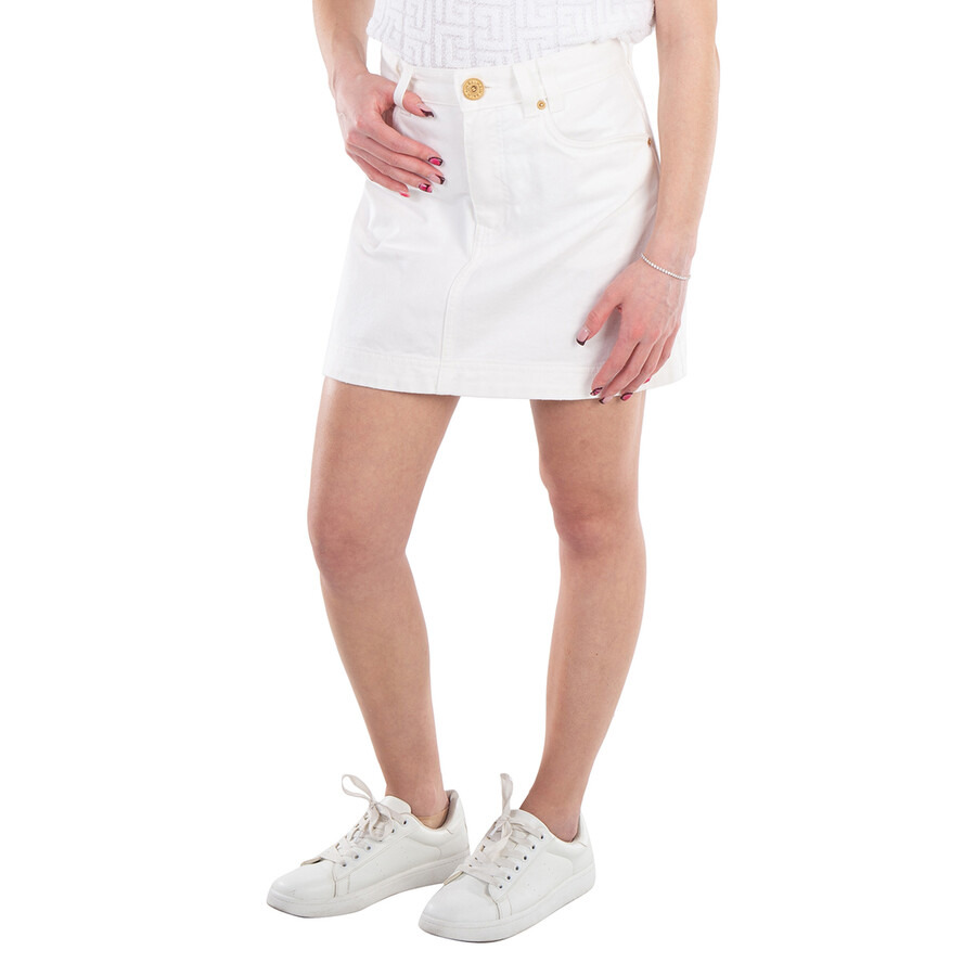 Balmain Trapeze Western Denim Mini Skirt - 4