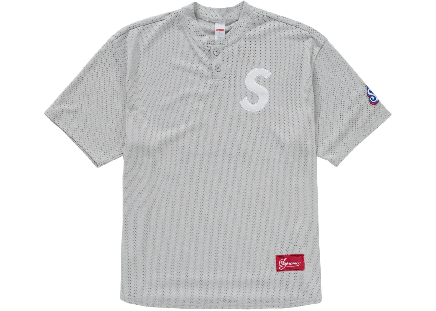 Supreme S Logo Baseball Henley Grey - 1