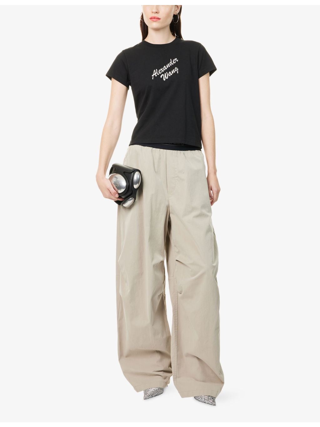 Pleated Wide-Leg Cotton-Blend Trousers - 2