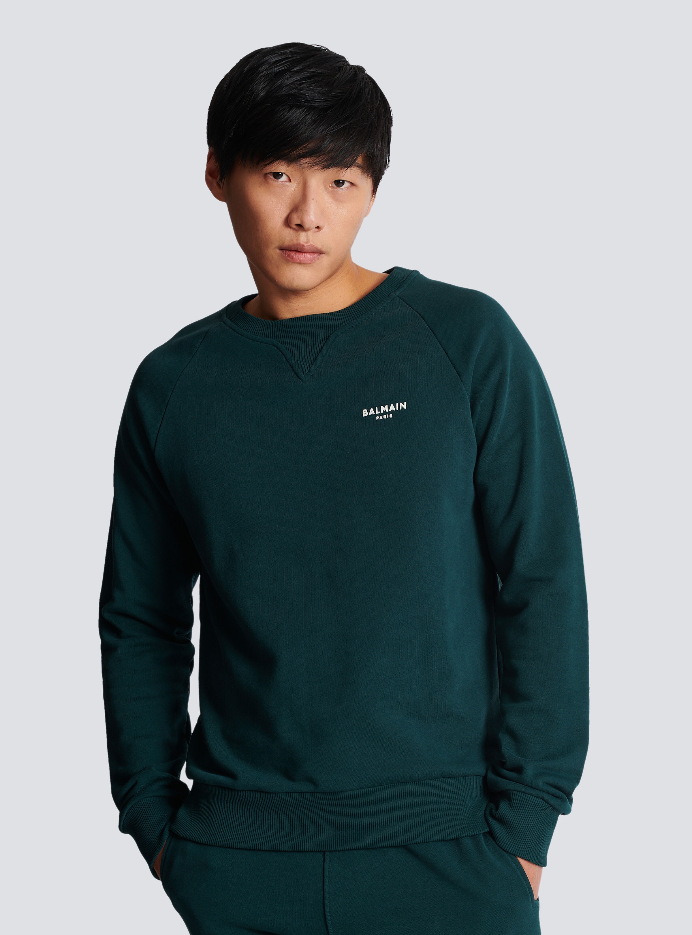 Flocked Balmain sweatshirt - 6