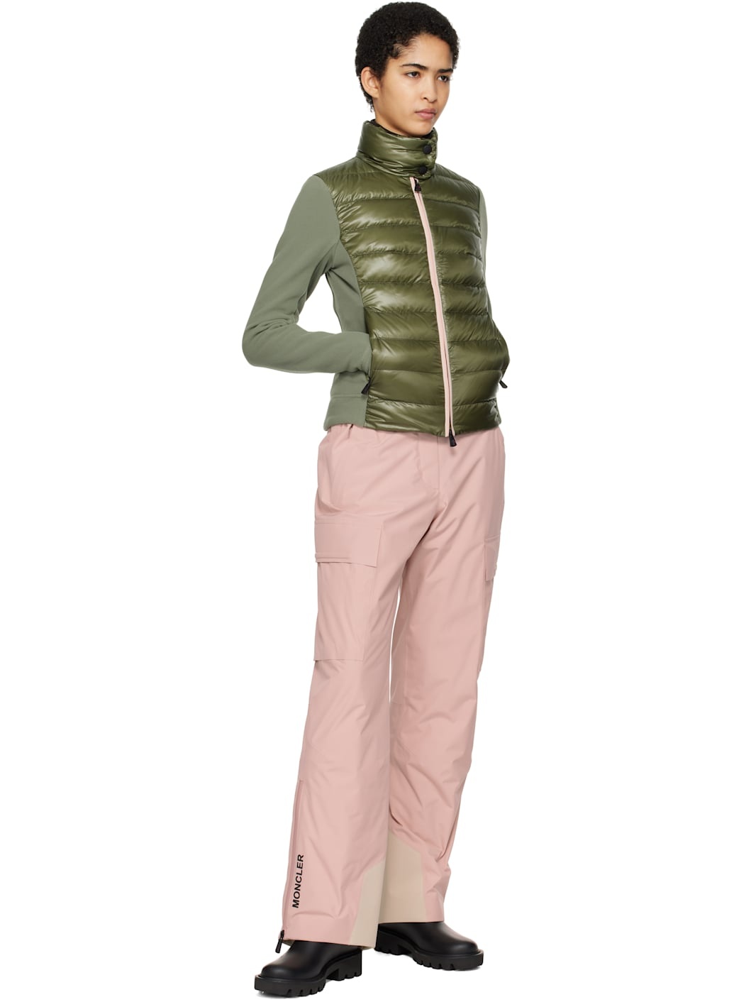 Green Padded Zip-Up Down Jacket - 5
