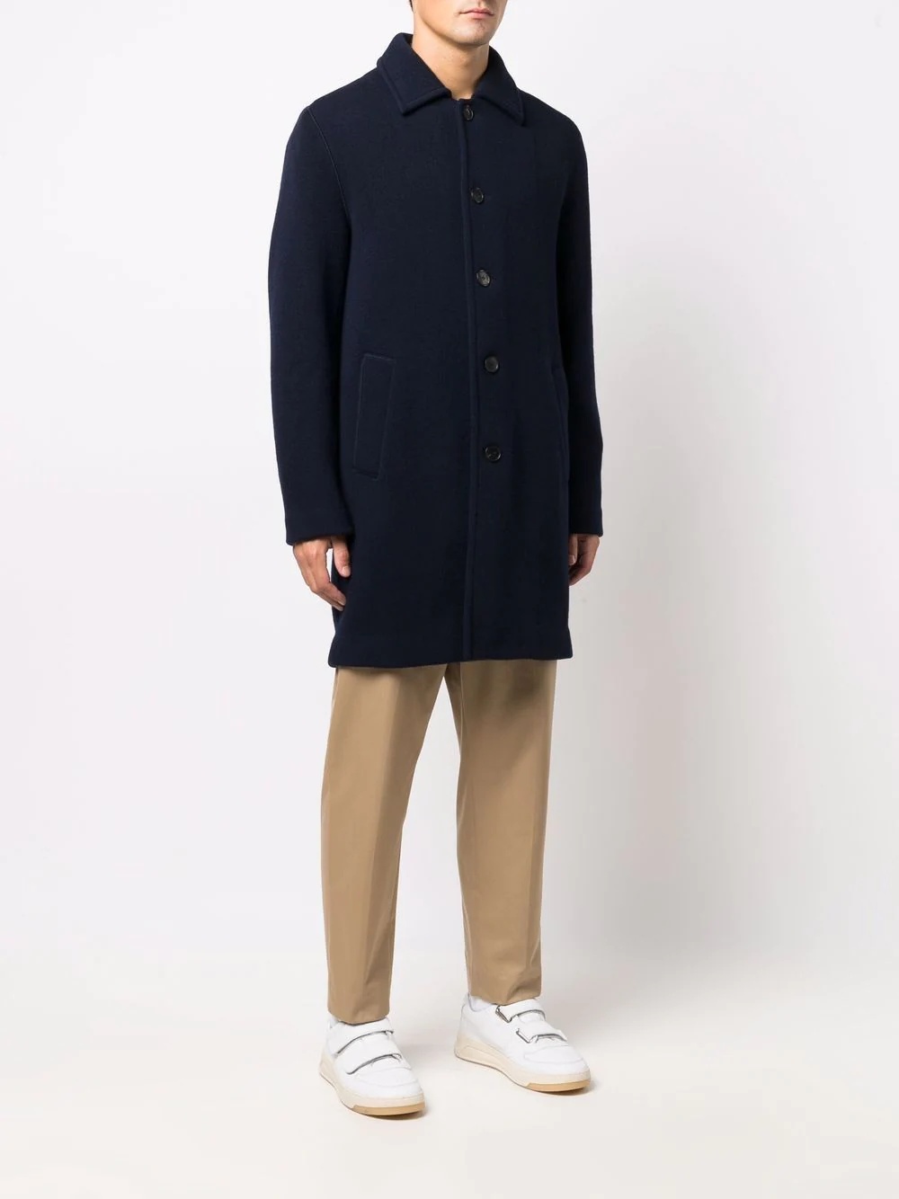 single-breasted tailored coat - 3