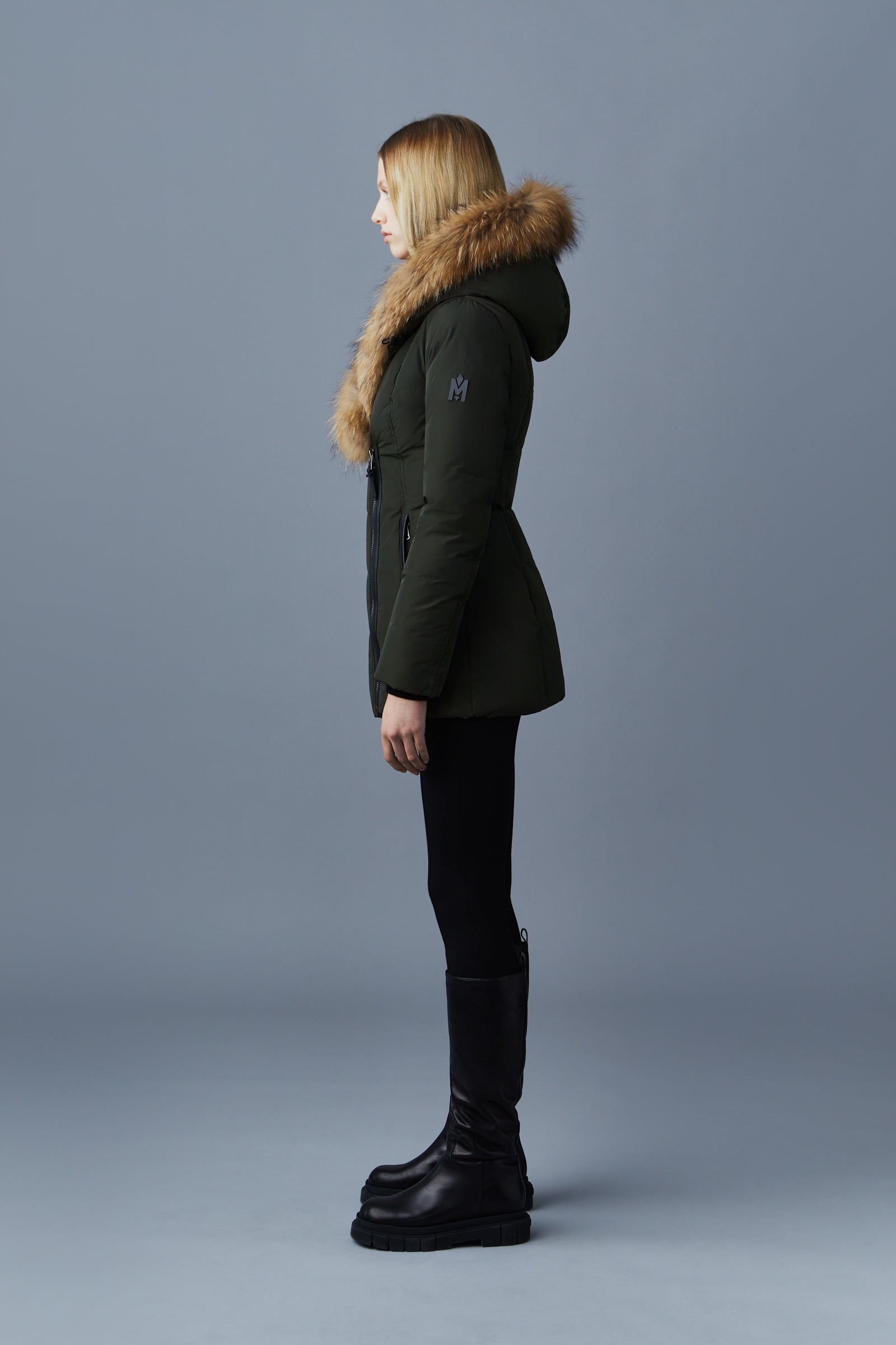 ADALI down coat with natural fur Signature Mackage Collar - 3