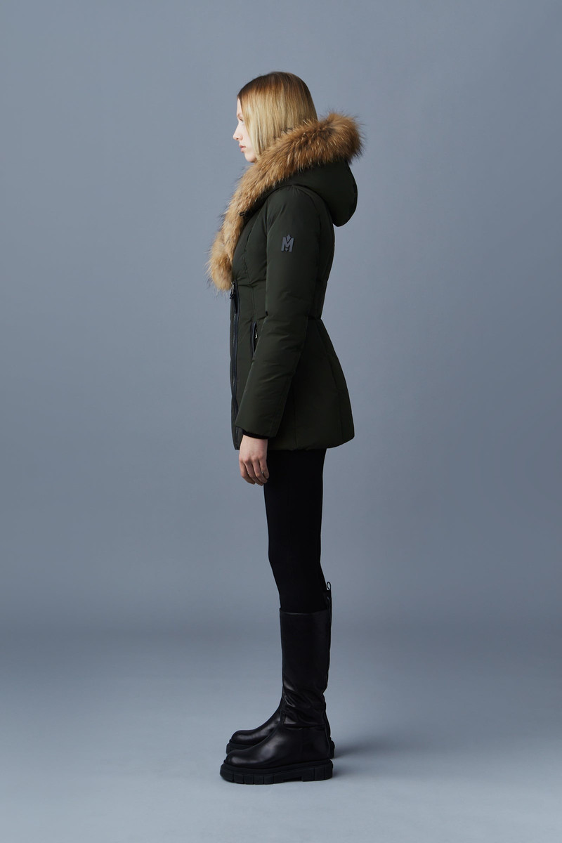 ADALI down coat with natural fur Signature Mackage Collar 3