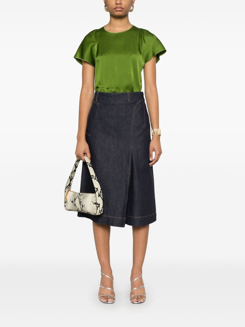 Victoria Beckham denim midi skirt outlook