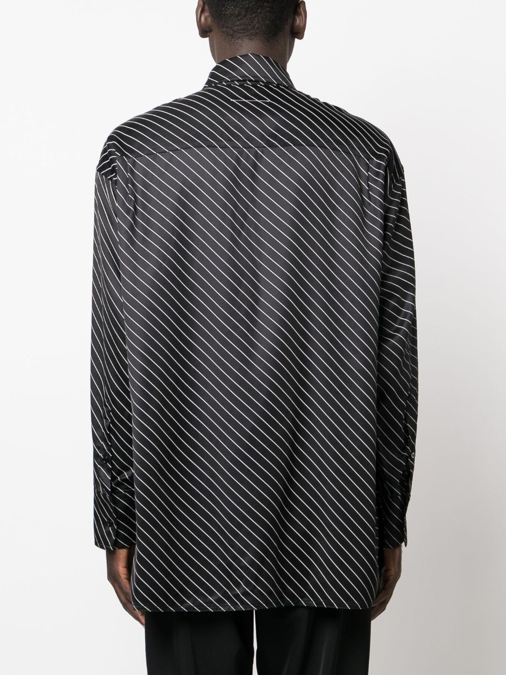 stripe-pattern long-sleeved shirt - 7