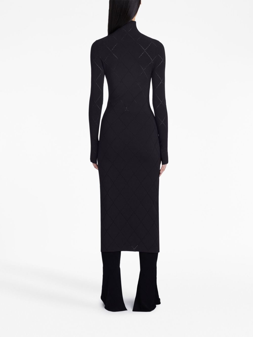 Pointelle Diamonds-knit high-neck midi dress - 4