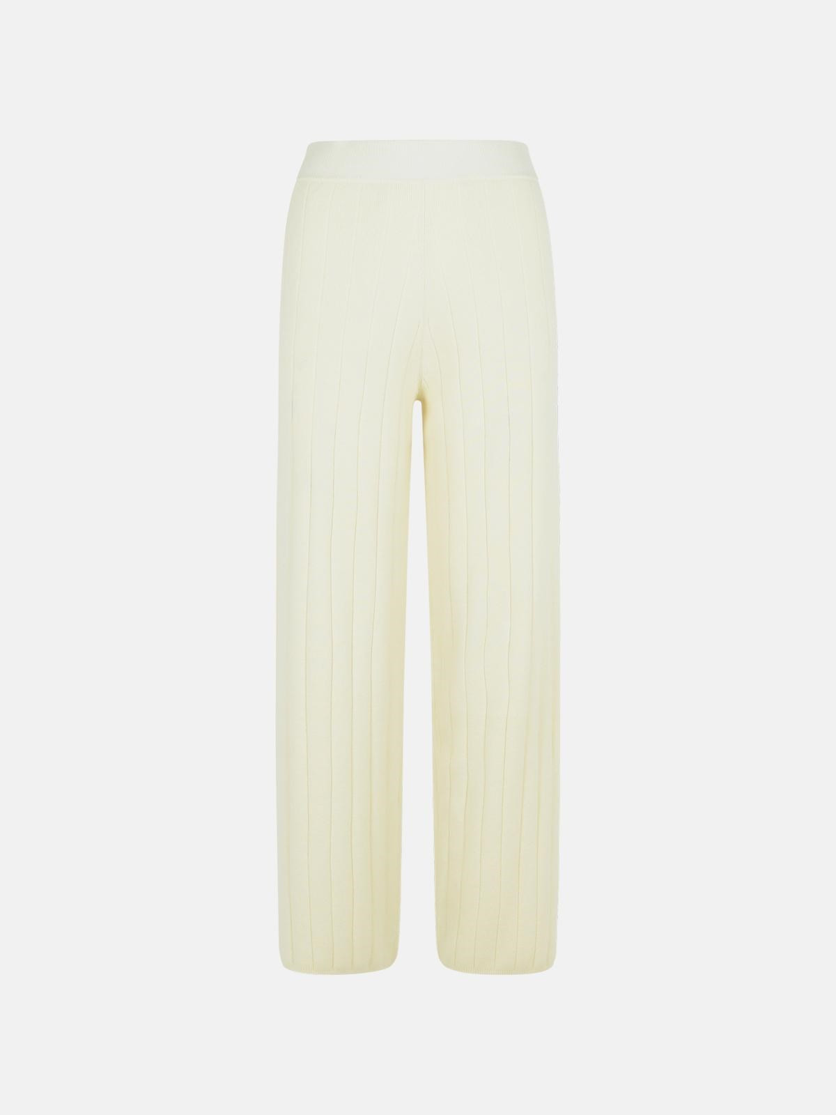 'JARDIN' WHITE CACHEMIRE JOGGER PANTS - 1