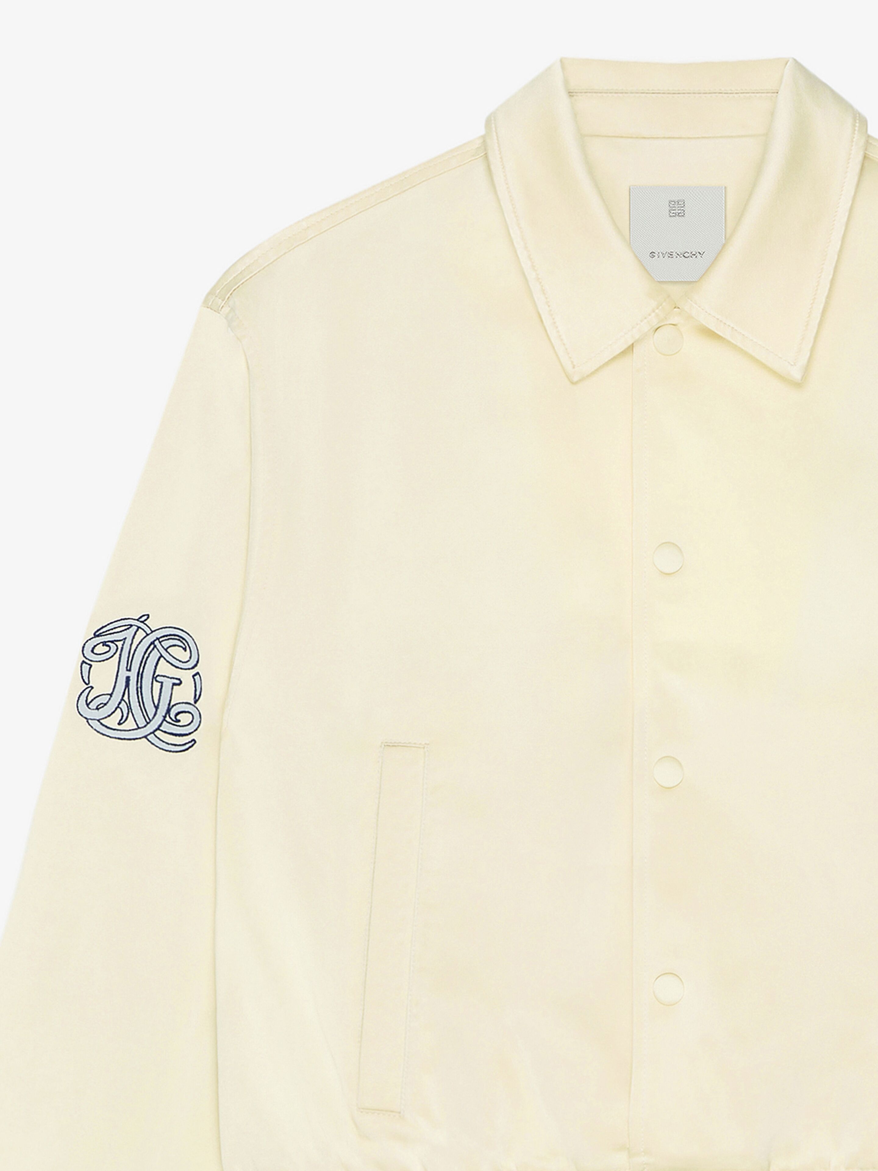 SLIM FIT VARSITY JACKET IN COTTON BLEND WITH HG EMBROIDERY - 4