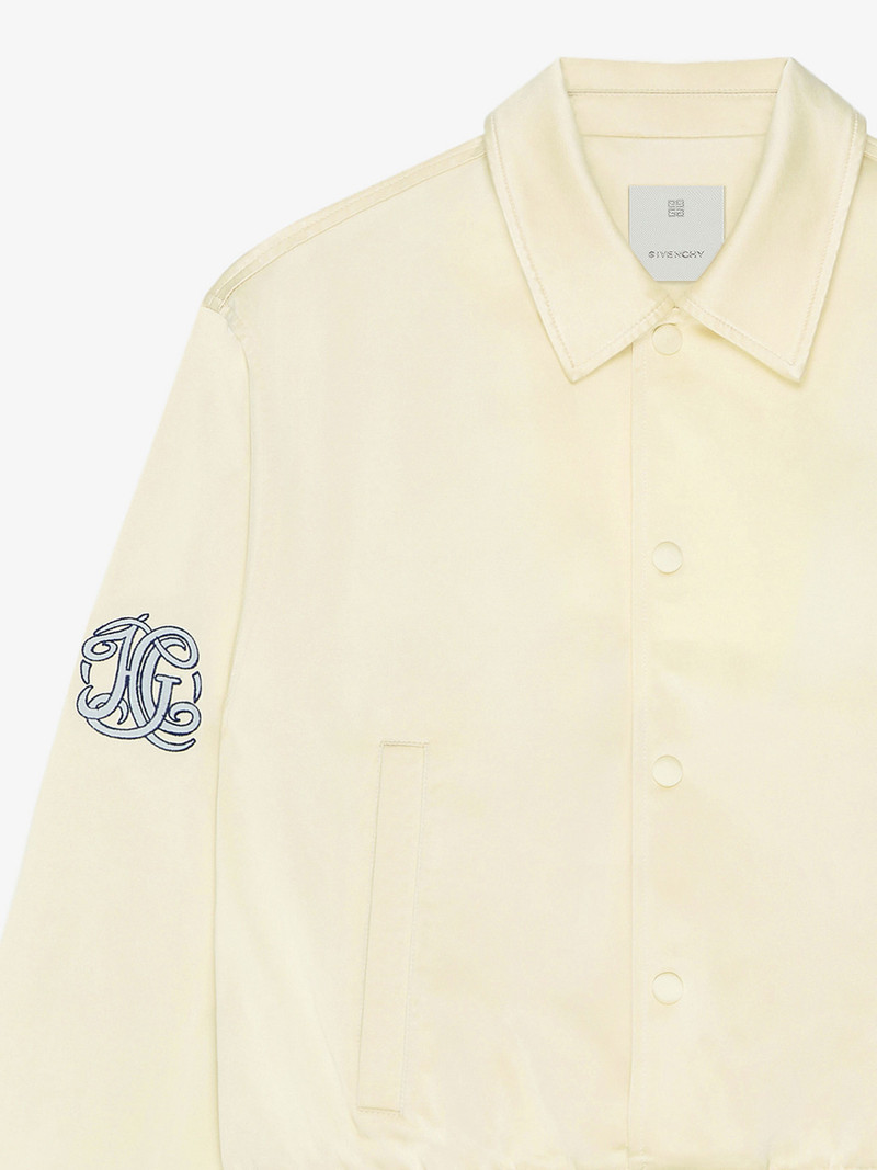 SLIM FIT VARSITY JACKET IN COTTON BLEND WITH HG EMBROIDERY 4