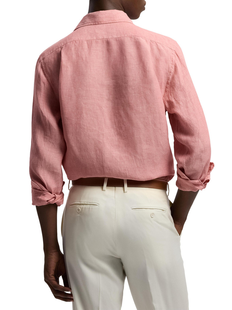 Men's Linen Chambray Shirt - Raspberry 5