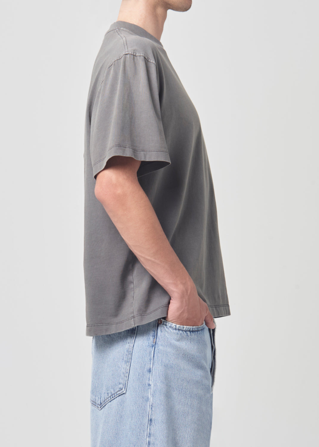 ASHA MOCK NECK TEE IN FLINT - 5