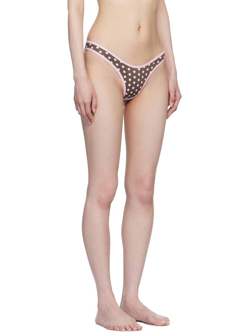 Brown & Pink Full Moon Micro Bikini Bottom - 2