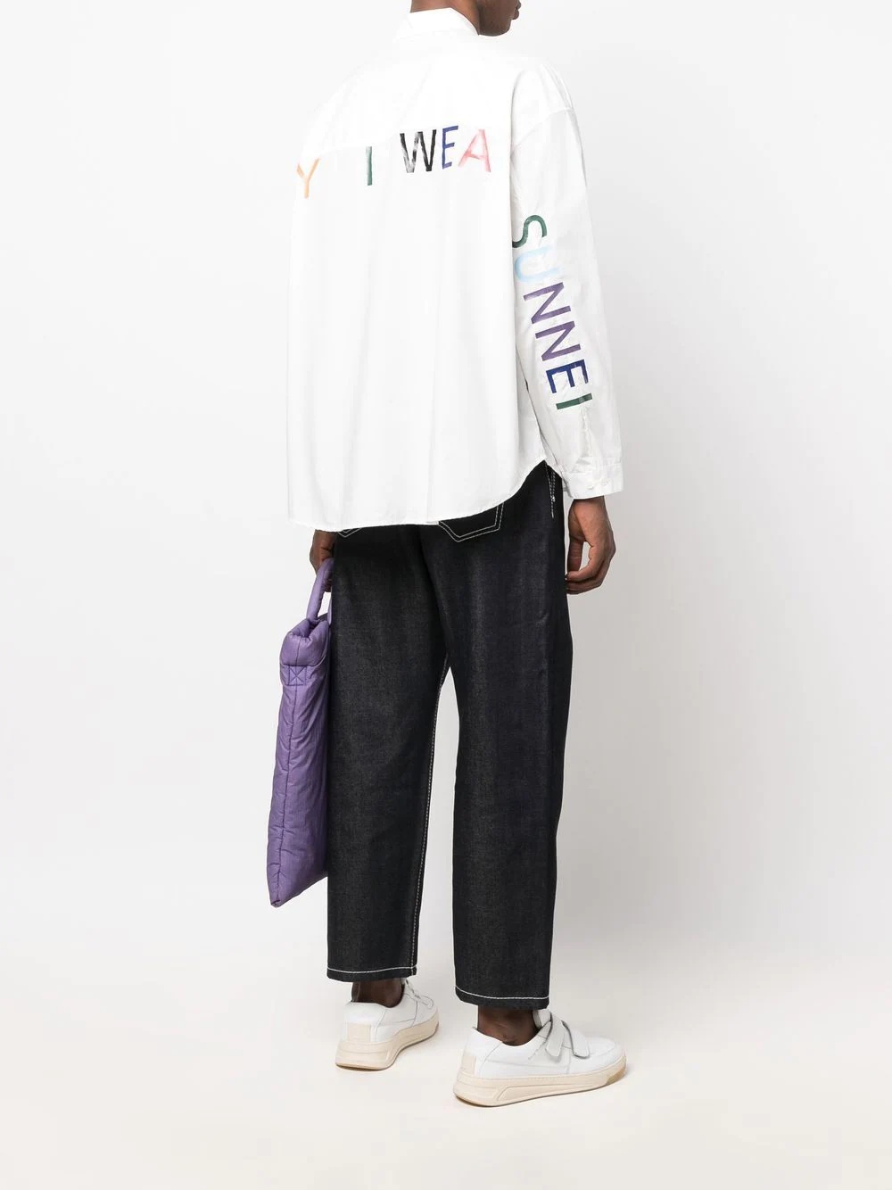 slogan loose fittin cotton shirt - 3