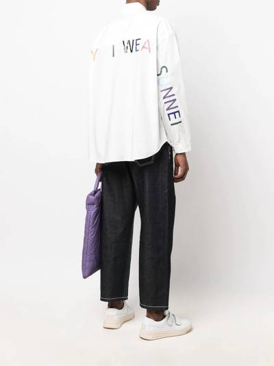 SUNNEI slogan loose fittin cotton shirt outlook