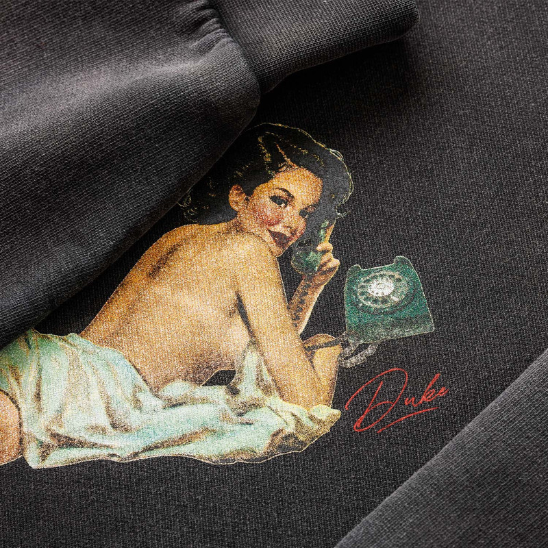 Pin Up Washed Black Hoodie 5