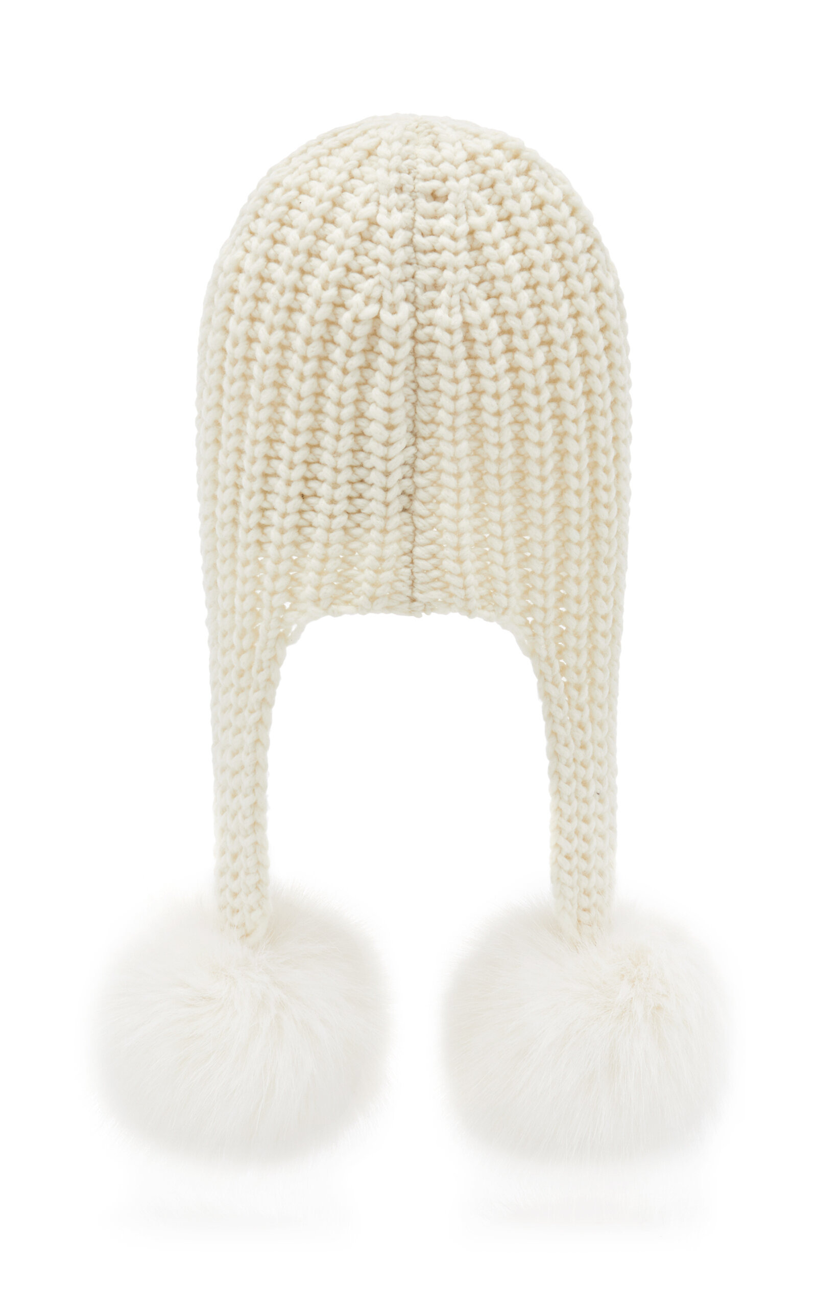 Pom-Detailed Knit Hat white - 4