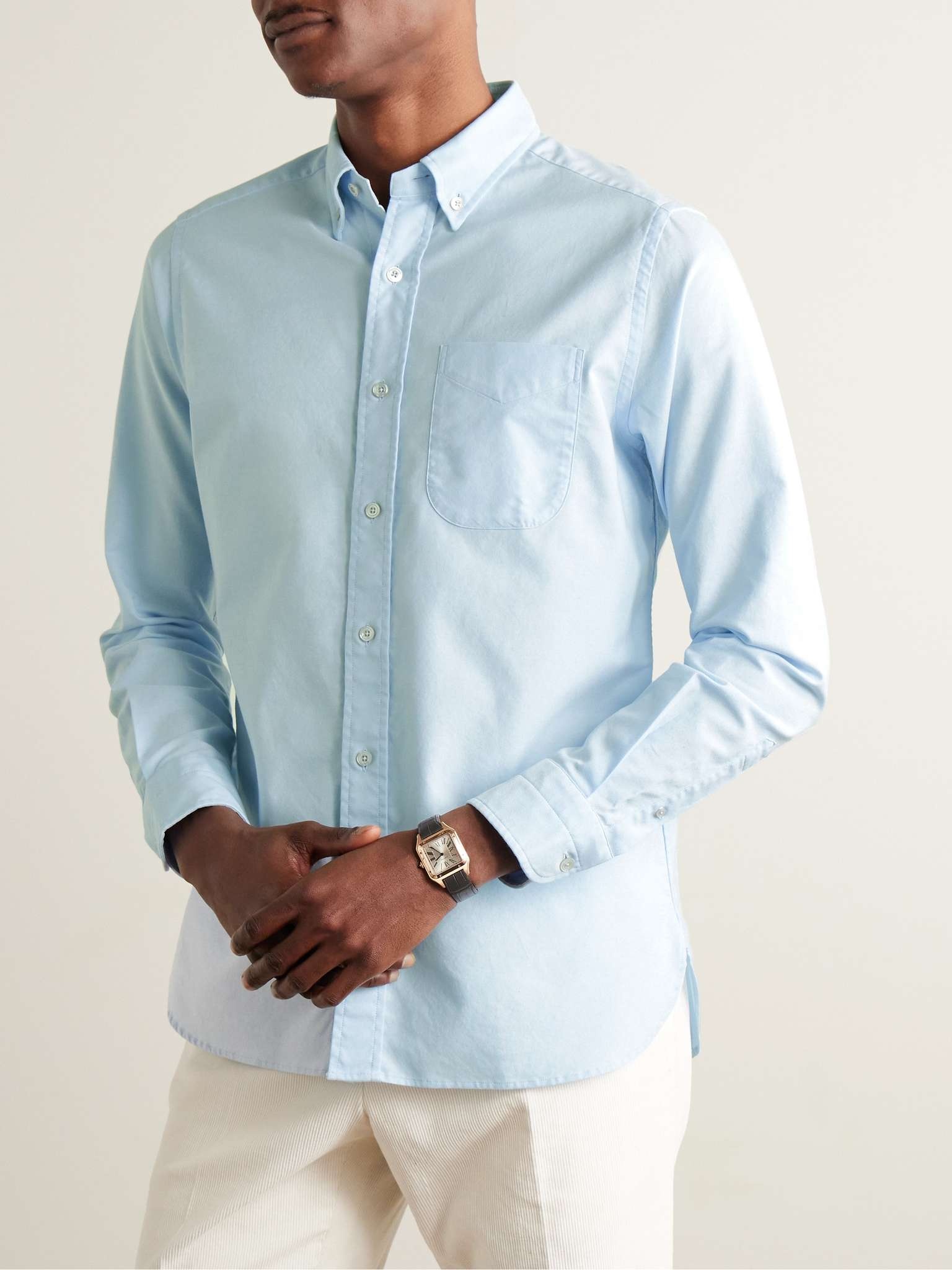 Button-Down Collar Cotton Oxford Shirt - 3