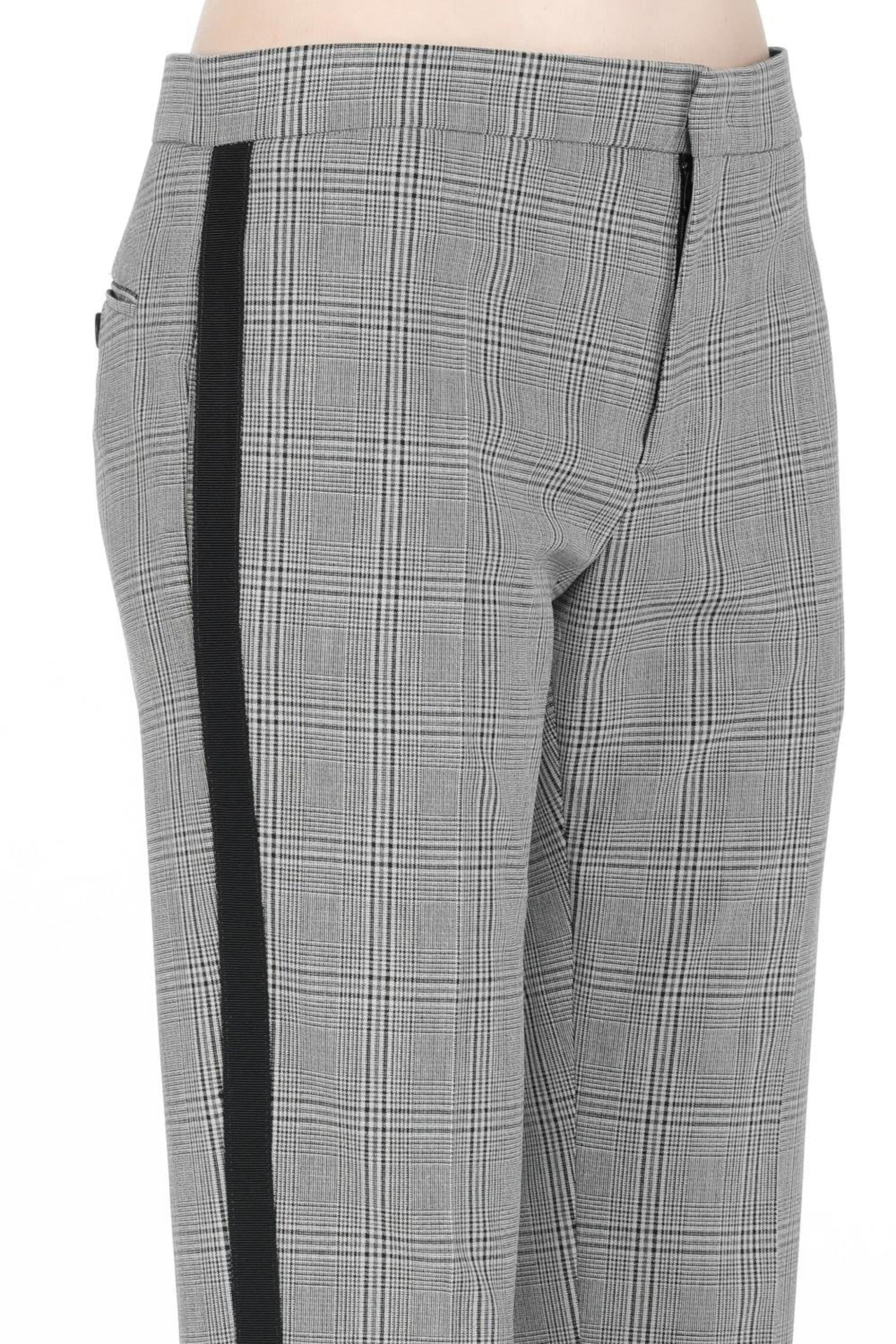 CHECKED STRAIGHT-LEG TROUSERS - 5