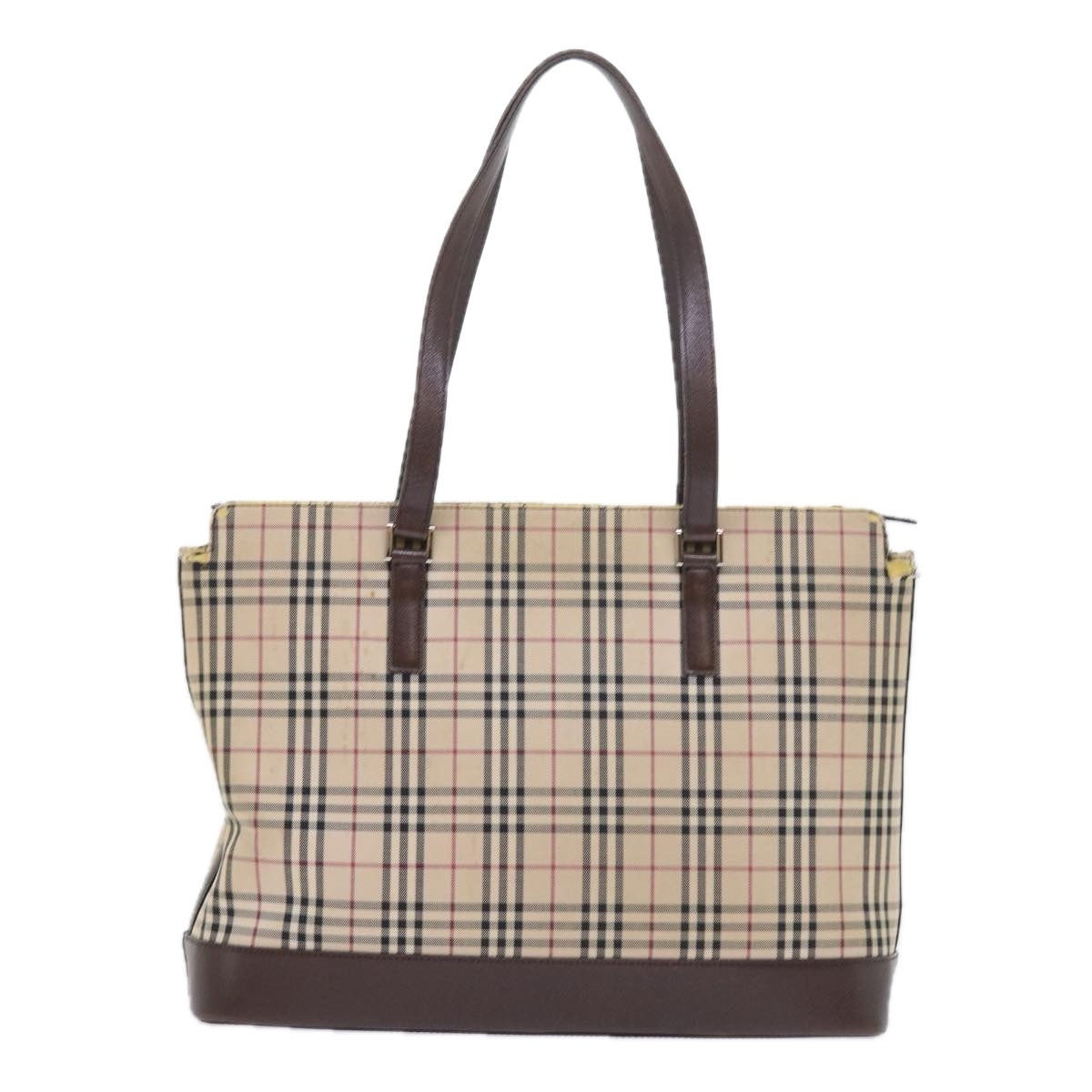 Burberry Nova Check Tote Bag Nylon Canvas Beige - 2