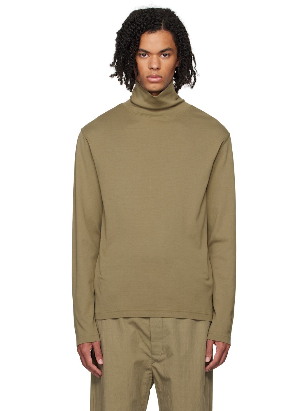 Khaki Long Sleeve Turtleneck - 1