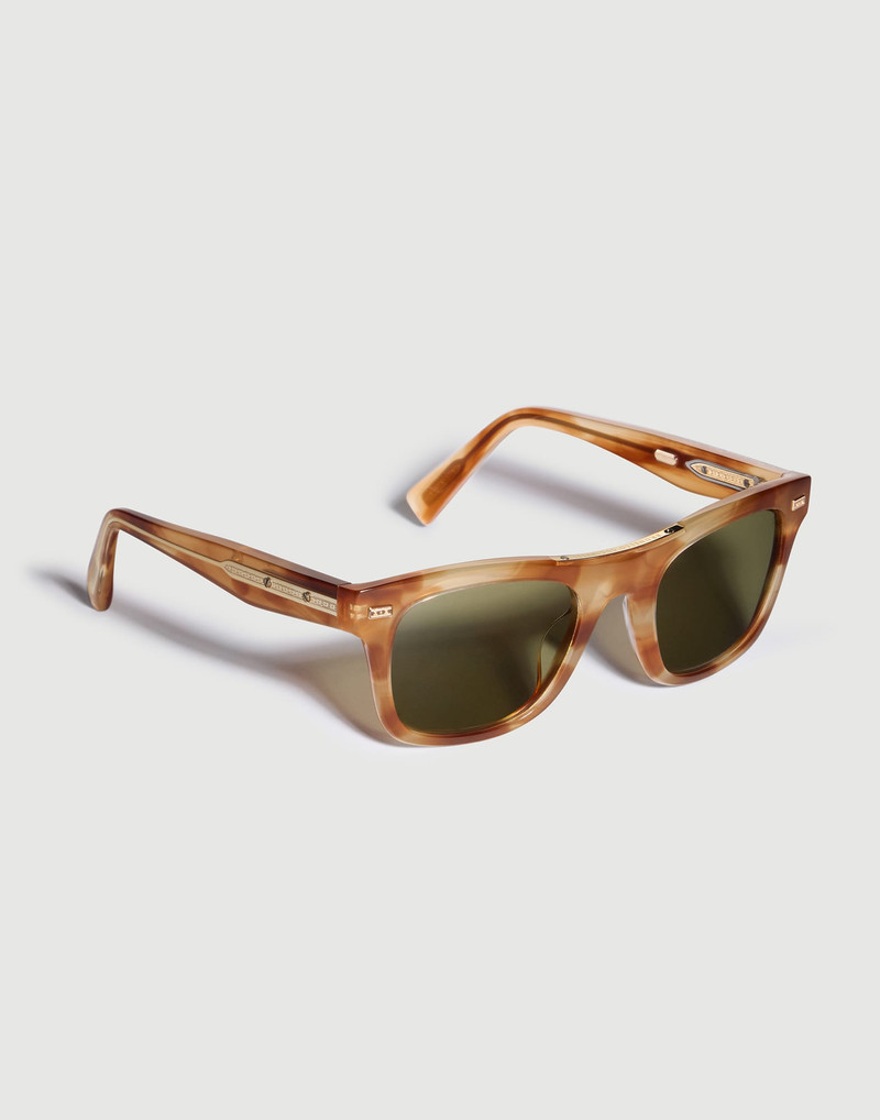 Brunello Cucinelli Mr. Brunello Goldcraft acetate and 18k solid gold sunglasses outlook