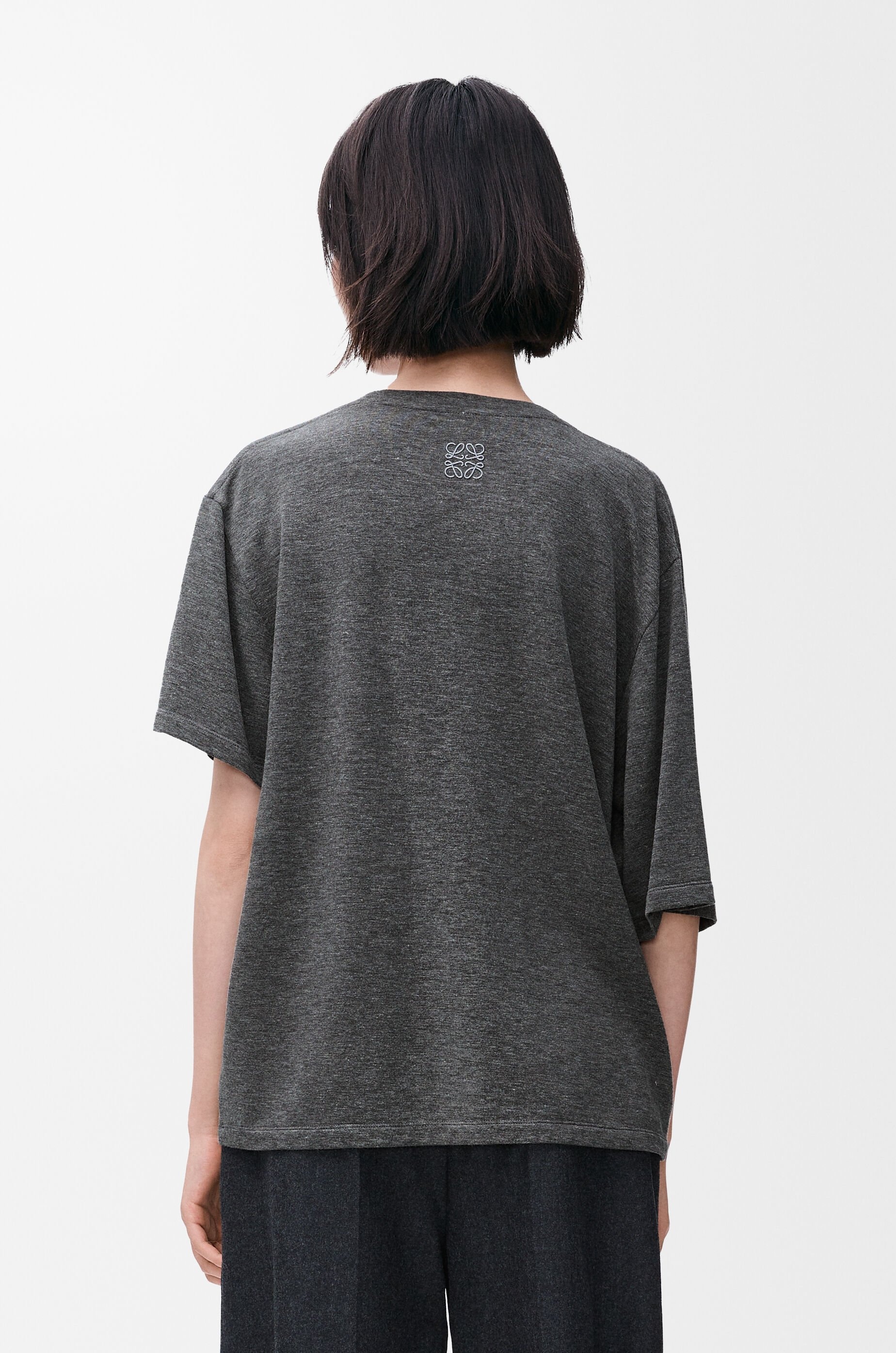 Draped T-shirt in viscose and cashmere - 4
