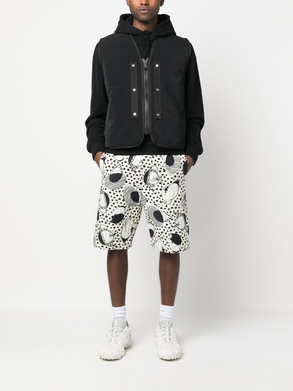 Wheel abstract-print quilted shorts - 2